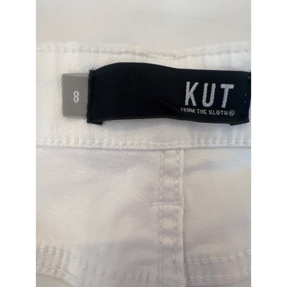 KUT FROM THE KLOTH GIDGET FRAY SHORTS WHITE SIZE 8 - Picture 5 of 13